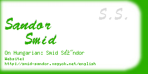 sandor smid business card